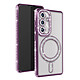 Avizar Coque Diamant pour Samsung Galaxy S24 MagSafe Contour Strass Violet Coque diamant contour violet améthyste strassé, habillant votre Samsung S24 de manière luxueuse et élégante