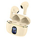 Avizar Écouteurs TWS Bluetooth 5.3 Compatible Siri Modèle Dallas Beige - Ces écouteurs beige sans fil TWS modèle Dallas arborent un design ergonomique unique et promettent un maintien ferme une fois portés