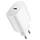 Partel Chargeur Secteur USB-C 20W Power Delivery 3A Grab'N Go Compact et Léger Blanc - Intègre la technologie Power Delivery, favorisant une charge ultra-rapide de votre appareil