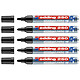 EDDING Marqueur pour Tableaux blancs 250 Noir Corps Alu Pointe Ronde 1,5-3 mm x 5 Marqueur pour tableaux blancs