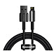 Baseus Câble de Charge et Transfert USB-Lightning Tungsten Gold 2,4A 1m Noir Un câble de charge et de synchronisation de données avec une puissance de 2,4A