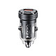 Avizar Chargeur Voiture 45W Port USB-A et USB-C QuickCharge 3.0 Noir transparent Ce chargeur voiture QuickCharge 3.0 vous permet de recharger dans votre véhicule jusqu'à 2 périphériques simultanément