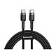 Baseus Câble de Charge et Transfert USB-C-USB-C 60W 1m Noir Un câble de charge et de synchronisation de données avec une puissance de 60W