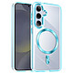 Avizar Coque MagSafe pour Samsung S24 Plus et S25 Plus Dos Cristal Color Bleu Coque Cristal Color alliant transparence cristaline et détails colorés raffinés pour sublimer votre appareil