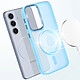 Avis Avizar Coque MagSafe pour Samsung Galaxy S24 et S25 Dos Mat Givré Contour Bleu clair