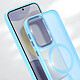 Avizar Coque MagSafe pour Samsung Galaxy S24 et S25 Dos Mat Givré Contour Bleu clair pas cher