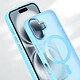 Avizar Coque MagSafe pour iPhone 16 Plus Dos Mat Givré Contour Bleu clair pas cher