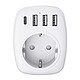 Adaptateur voyage UE/UK - 4 ports USB - Blanc - Voltman Adaptateur voyage UE/UK - 4 ports USB - Blanc - Voltman