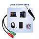 Acheter Akyga Adaptateur Audio Jack 3.5 mm TRRS vers Double Jack Casque et Micro Noir
