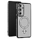 Avizar Coque Diamant pour Samsung Galaxy S24 FE MagSafe Contour Strass Coque diamant contour noir onyx strassé, habillant votre Samsung S24 FE de manière luxueuse et élégante