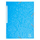 EXACOMPTA Chemise 3 rabats + elastique A4 cap 35 mm carte Turquoise x 25 Chemise à rabat