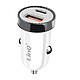 LinQ Chargeur Allume-Cigare Voiture 38 W Power Delivery + USB Quick Charge Blanc Chargeur de voiture blanc LinQ avec deux ports USB type C et USB