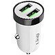 LinQ Chargeur Voiture Double USB 2.4A 12W Rapide Et Sécurisé Blanc Chargeur voiture double USB LinQ pour recharger deux appareils rapidement et en toute sécurité
