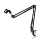 LinQ Support Micro Bras de Suspension Articulé Fixation Bureau Pliable  Noir Ce bras de flèche articulé permet de fixer facilement votre micro à votre bureau.