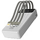 LinQ Batterie Secours 25800mAh Câble 4 en 1 Amovible et Sortie USB Compact Blanc - Chargeur de secours portable, conçu par la marque LinQ, pour recharger vos appareils où que vous soyez