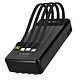 LinQ Batterie Secours 25800mAh Câble 4 en 1 Amovible et Sortie USB Compact Noir - Chargeur de secours portable, conçu par la marque LinQ, pour recharger vos appareils où que vous soyez