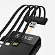 Avis LinQ Batterie Secours 15000mAh Câble 4 en 1 Amovible et Sortie USB Compact  Noir