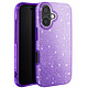 Avizar Coque à Paillettes pour iPhone 16 Antichoc Scintillant Violet Coque à paillettes scintillante aux allures glamour pour sublimer et protéger votre iPhone 16