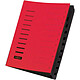 PAGNA Trieur cartonné agrafé sans soufflet+ élastique pour A4 12 compartiments Rouge Trieur