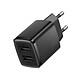 Baseus Chargeur Secteur Double Sortie USB-A 10,5W Compact Noir Offre une puissance maximale de 10,5 pour une charge rapide et efficace