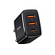 Baseus Chargeur Secteur Triple Sortie 2 USB-A/USB-C 30W Modèle CCCP30UE Noir Offre une puissance de sortie maximale de 30 W, permettant de recharger rapidement votre smartphone
