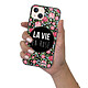 Evetane Coque iPhone 13 Mini Coque Soft Touch Glossy La Vie en Rose Design pas cher