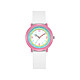 Avizar Montre Enfant Étanche à Quartz Modèle Flex Blanc / Rose Étant associée à un bracelet en silicone à double ardillon