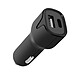 Setty Chargeur Voiture 12 Watts Double Port USB et USB-C 2.4A Noir Ce chargeur possède une double sortie USB-C et USB permettant de recharger deux appareils en même temps