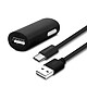 CAC-FOREV-USBC-2P Chargeur allume-cigare compatible avec smartphone