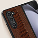Abeel Coque pour Samsung Z Fold 5 Hybride Cuir Véritable Motif Serpent Abeel Marron pas cher