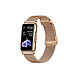 Avizar Montre Connectée 5.0 avec Anti-vol et Bracelet Milanais en Acier Inoxydable Dorée Arbore un boîtier en alliage haute résistance joliment associé à un bracelet milanais en acier inoxydable
