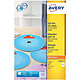 AVERY Boîte de 50 étiquettes laser monochrome pour CD et DVD L7676-25 Etiquette CD/DVD/Jaquette