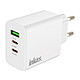 Inkax Chargeur 2x USB-C Power Delivery 20W + USB 18W Charge Rapide Compact Blanc Branchez jusqu'à 3 appareils en même temps, sans perte de puissance, avec ce chargeur secteur d'Inkax