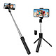 LinQ Perche à selfie avec Trépied Extensible et Télécommande Bluetooth Noir Perche selfie LinQ avec tige extensible jusqu'à 1 mètre pour capturer tous vos souvenirs sous le meilleur angle