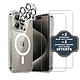 Evetane Coque iPhone 15 Pro Antichoc compatible Magsafe + 2 Protections écran et 2 protections Objectif Caméra Coque iPhone 15 Pro Antichoc compatible Magsafe + 2 Protections écran et 2 protections Objectif Caméra