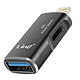 LinQ Adaptateur OTG USB et USB C vers Apple Lightning Noir Découvrez une connectivité sans limite pour vos appareils Lightning avec cet adaptateur OTG 3.0