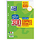 OXFORD Copies Doubles perforées 300 pages A4 90g Quadrillé 5 x 5 avec Marge Copies doubles