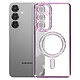 Avizar Coque Diamant pour Samsung Galaxy S25 MagSafe Contour Strass Violet pas cher
