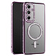 Avizar Coque Diamant pour Samsung Galaxy S25 MagSafe Contour Strass Violet Coque diamant contour Violet strassé, habillant votre Samsung Galaxy S25 de manière luxueuse et élégante