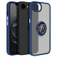 Avizar Coque pour iPhone 16e Bague Magnétique Bleu Coque au dos transparent givré et contour Bleu, protection élégante pour votre iPhone 16e