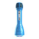Idance Microphone 4 en 1 avec Effets Lumineux Enceinte Bluetooth Bleu Avec une puissance de 9W pour un son clair et dynamique