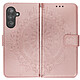 Étui Fleurs Mandala pour Samsung Galaxy A26 Portefeuille Dragonne Rose champagne pas cher
