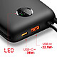 Acheter Swissten Batterie Externe 20000mAh Câbles USB-C et Lightning intégrés Écran LED Noir
