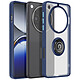 Avizar Coque pour Oppo Find X8 Pro Bague Magnétique Dos Translucide Bleu nuit Coque au dos transparent givré et contour Bleu Nuit, protection élégante pour votre Oppo Find X8 Pro