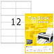 TOP STICK Boite de 1200 Etiquettes universelles 105 x 48 mm, blanc Etiquette multi-usages