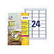 AVERY Boite 480 Etiquette Polyester résistante et repositionnable 63,5 x 33,9 mm, blanc Etiquette multi-usages