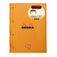 RHODIA Lot de 3 Blocs de Cours Orange Side A4+ 160p 80g Q5x5 Perf.4T Bloc-note
