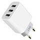 LinQ Chargeur Secteur Triple USB Puissance 15.5W Format Compact Blanc Chargeur secteur à triple port USB de LinQ pour charger trois appareils en même temps
