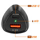 Avis LinQ Chargeur Voiture 48W USB-C + USB Charge Rapide Design Carbone Noir