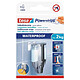 TESA Pack 8 Powerstrips Pastille adhésive SMALL WATERPROOF, blanc Pastille adhésive